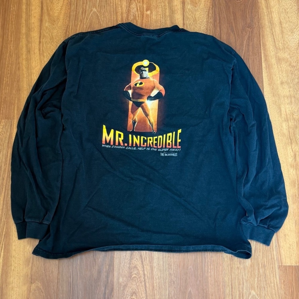 Vintage Disney The Incredibles "Mr. Incredible" 2004 Promo Long Sleeve Shirt XL